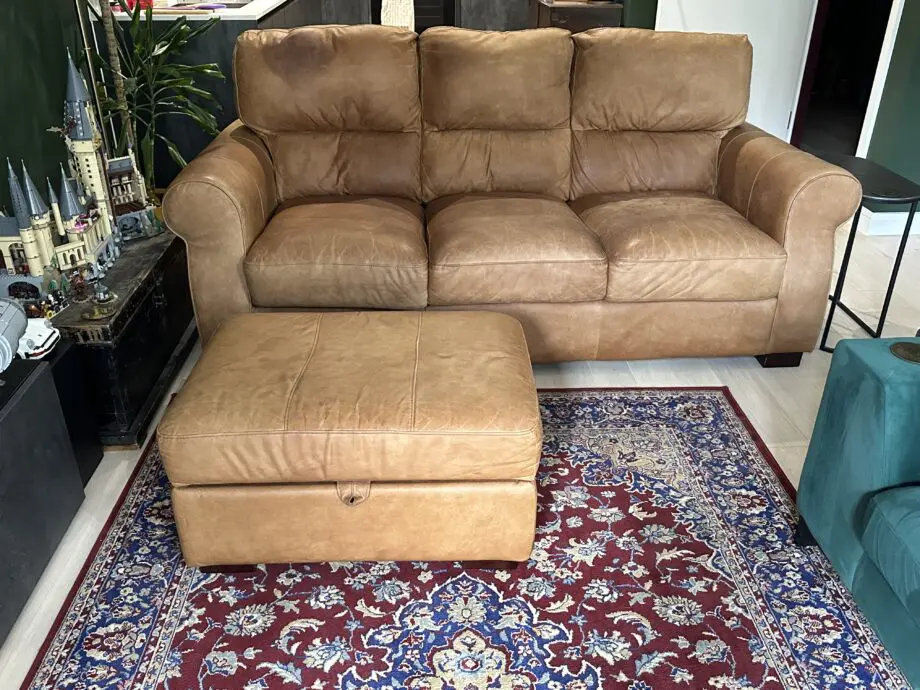 DFS leather 3-seater sofa