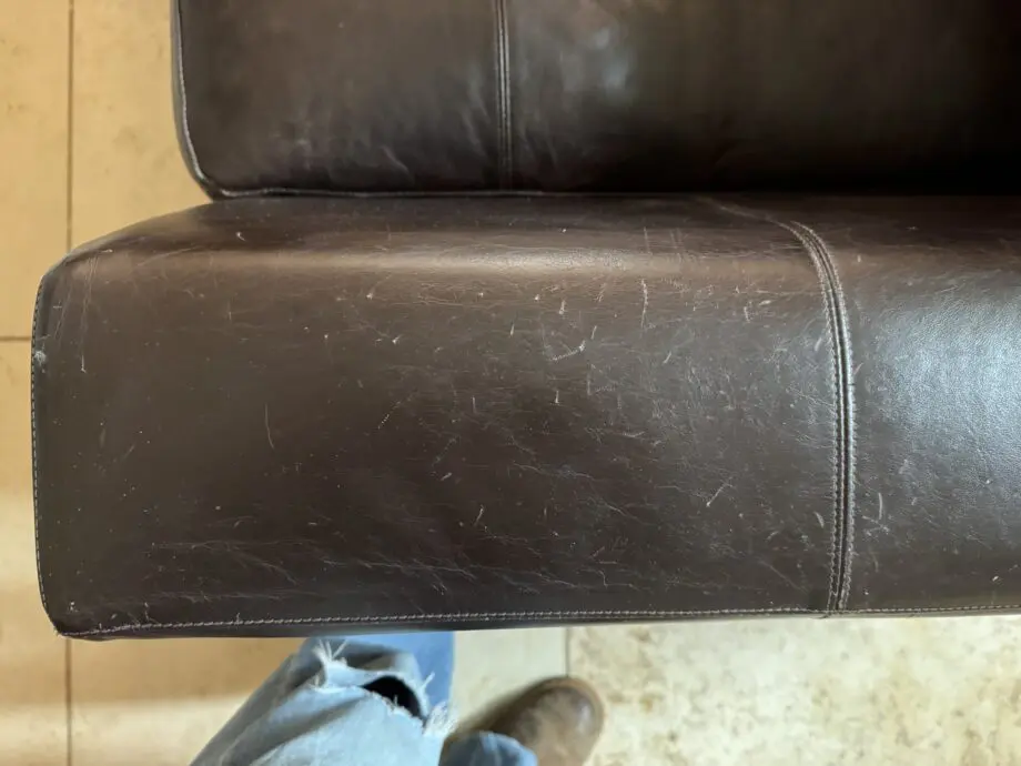 Brown leather corner unit from marks and Spencer