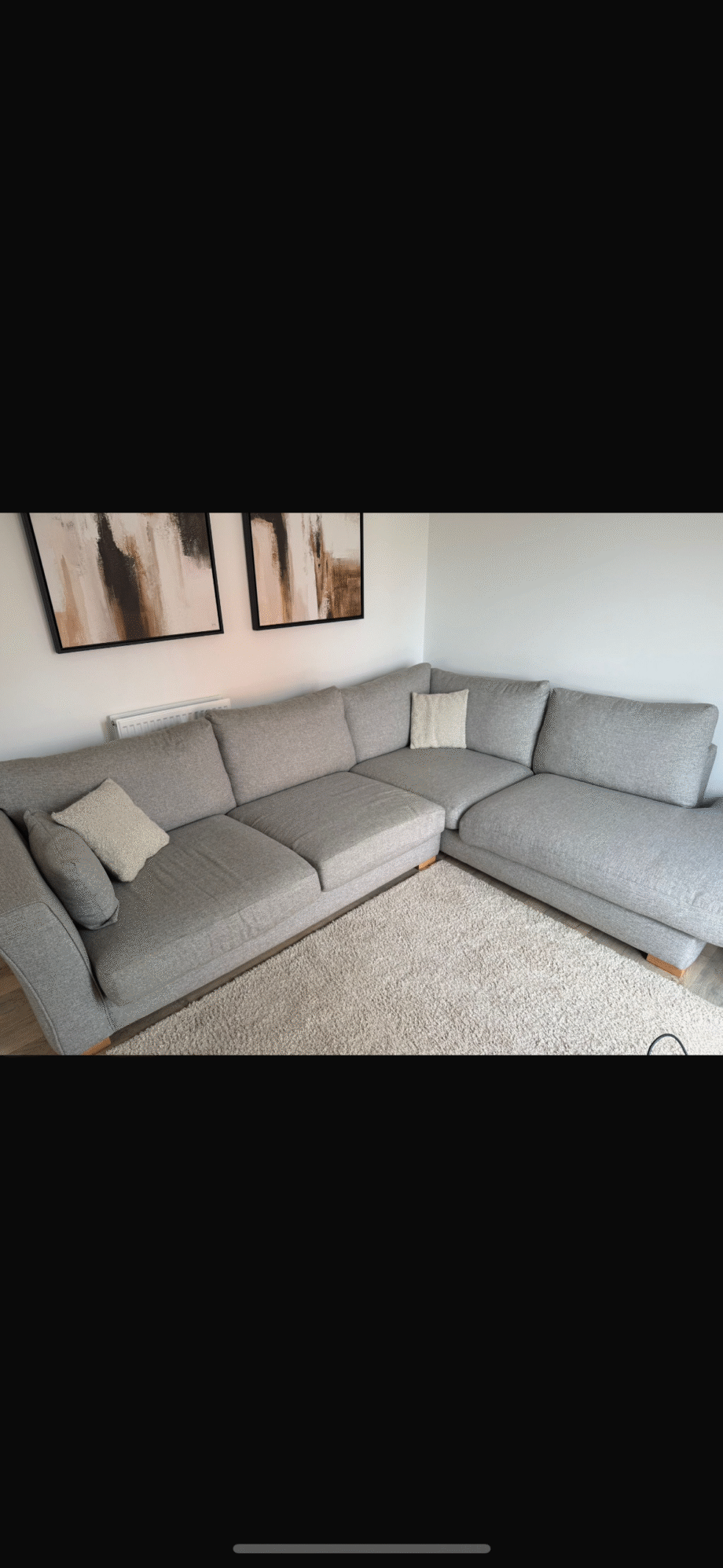 DFS Grey Corner sofa left side