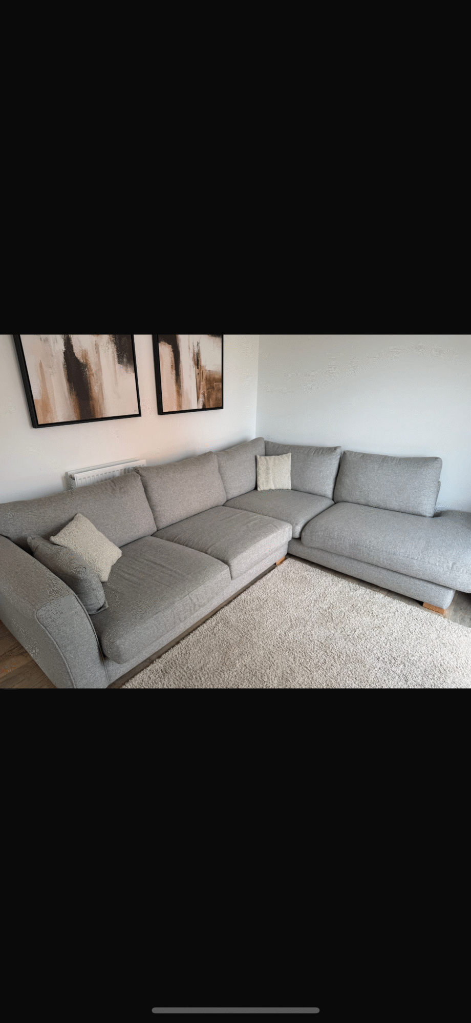 DFS Grey Corner sofa left side