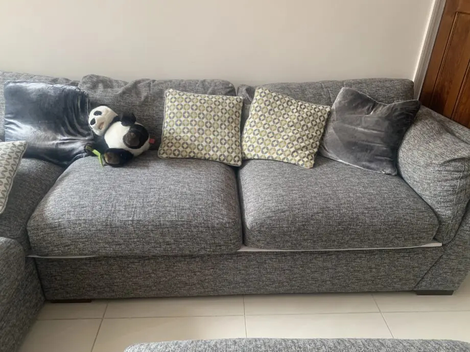 Furniture Village Grey Corner Sofa plus footstool