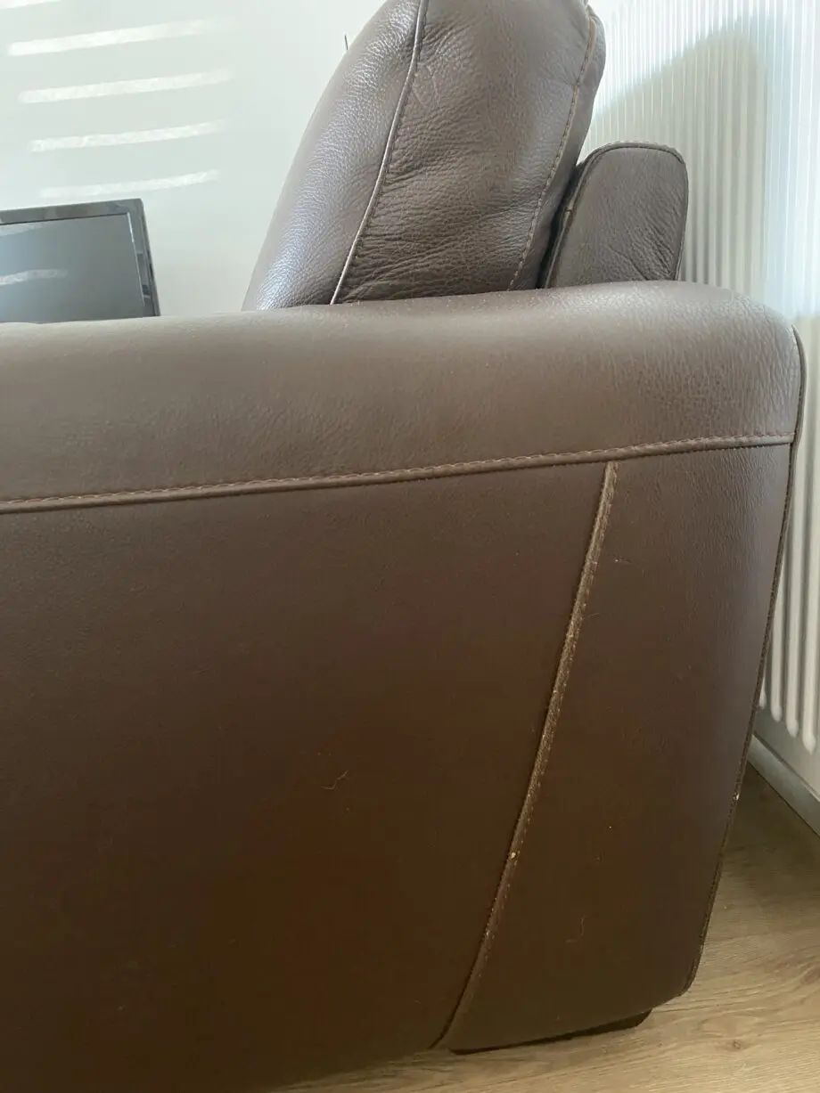 Natuzzi brown leather sofas