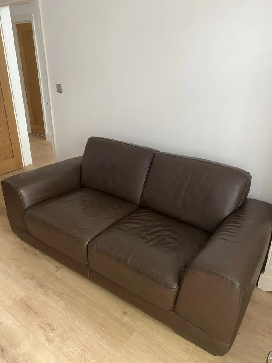 Natuzzi brown leather sofas