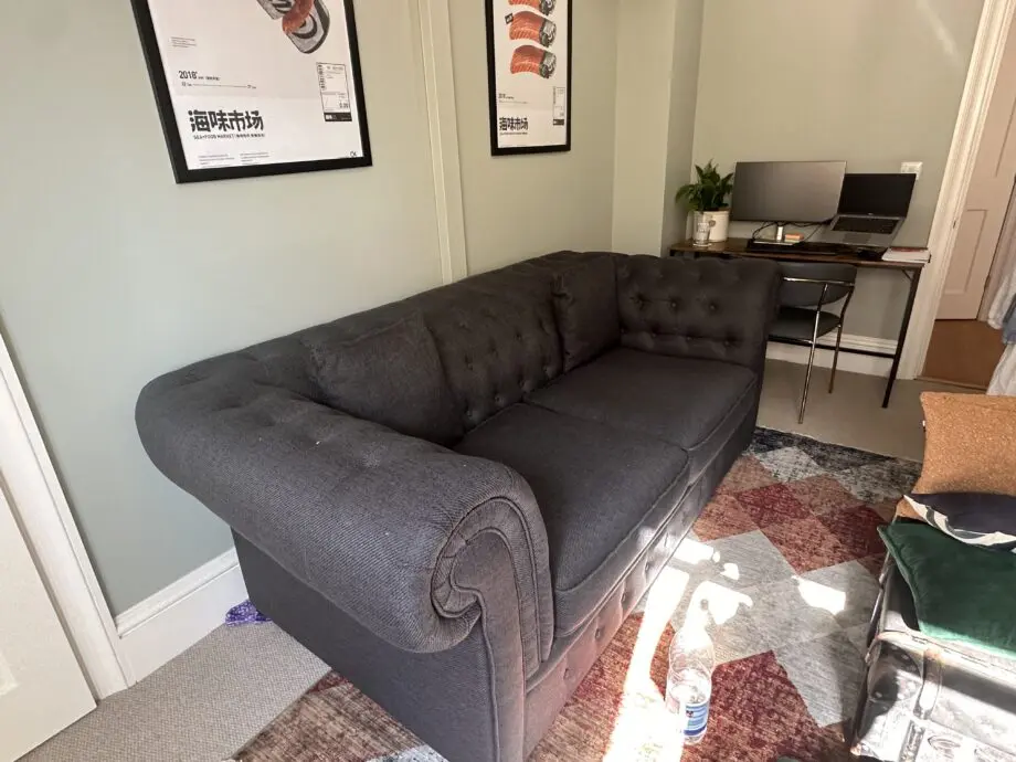 Made dark grey chesterfield sofa bed