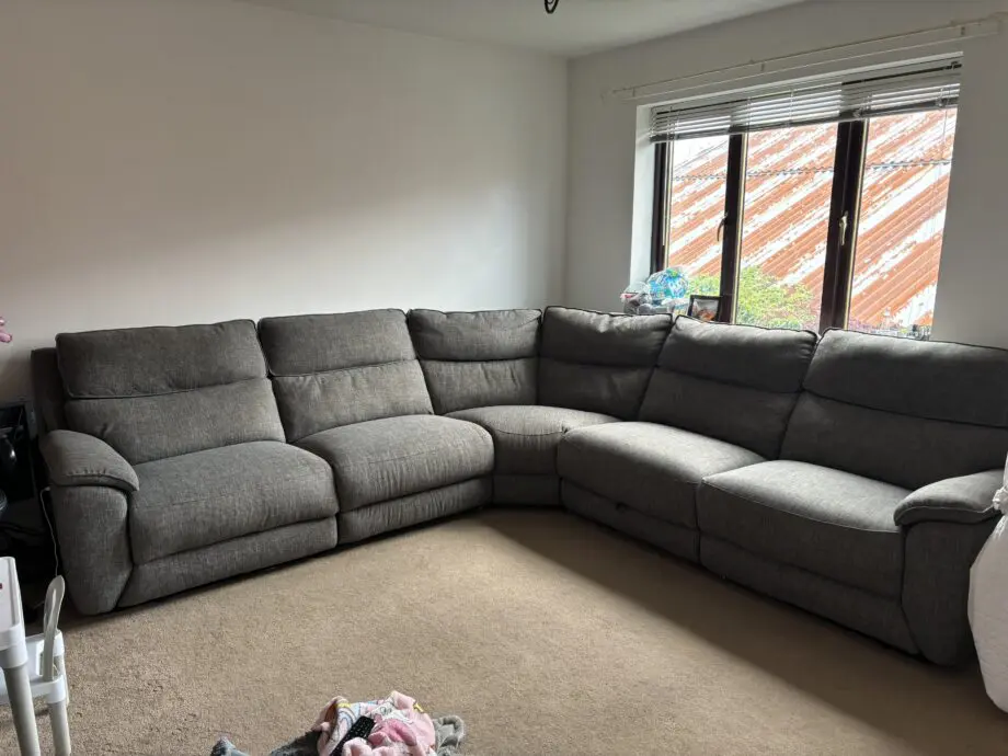 Grey recliner corner sofa from The Range