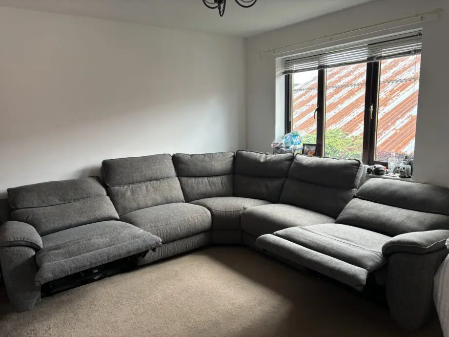 Grey recliner corner sofa from The Range