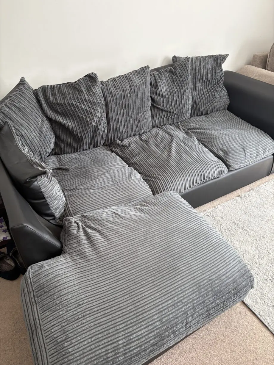 Grey and black right corner sofa