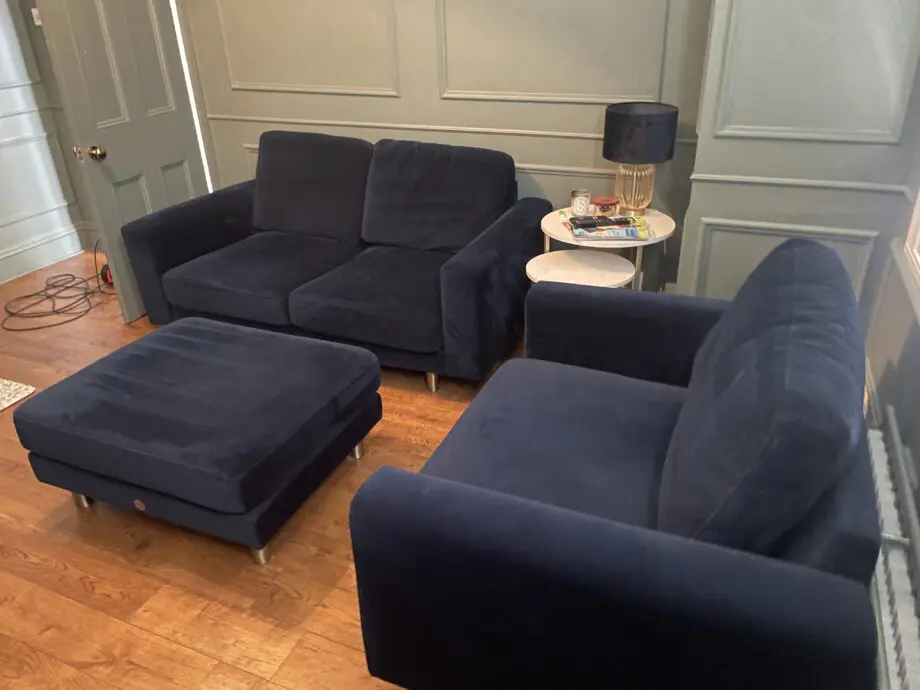 Snug Navy Blue 3 Piece Sofa Set