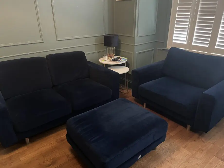 Snug Navy Blue 3 Piece Sofa Set