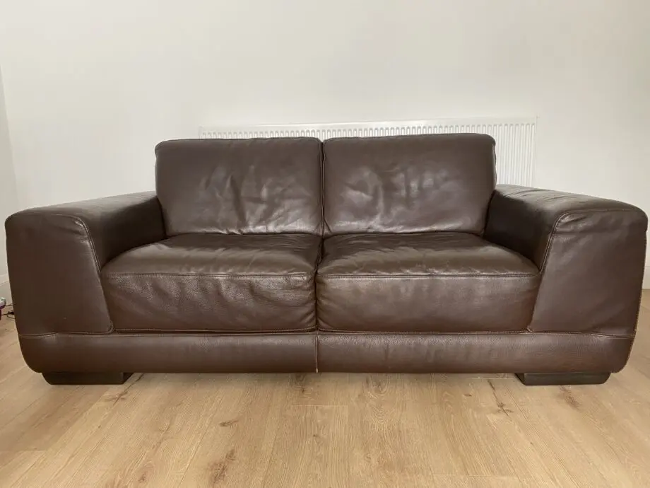 Natuzzi brown leather sofas