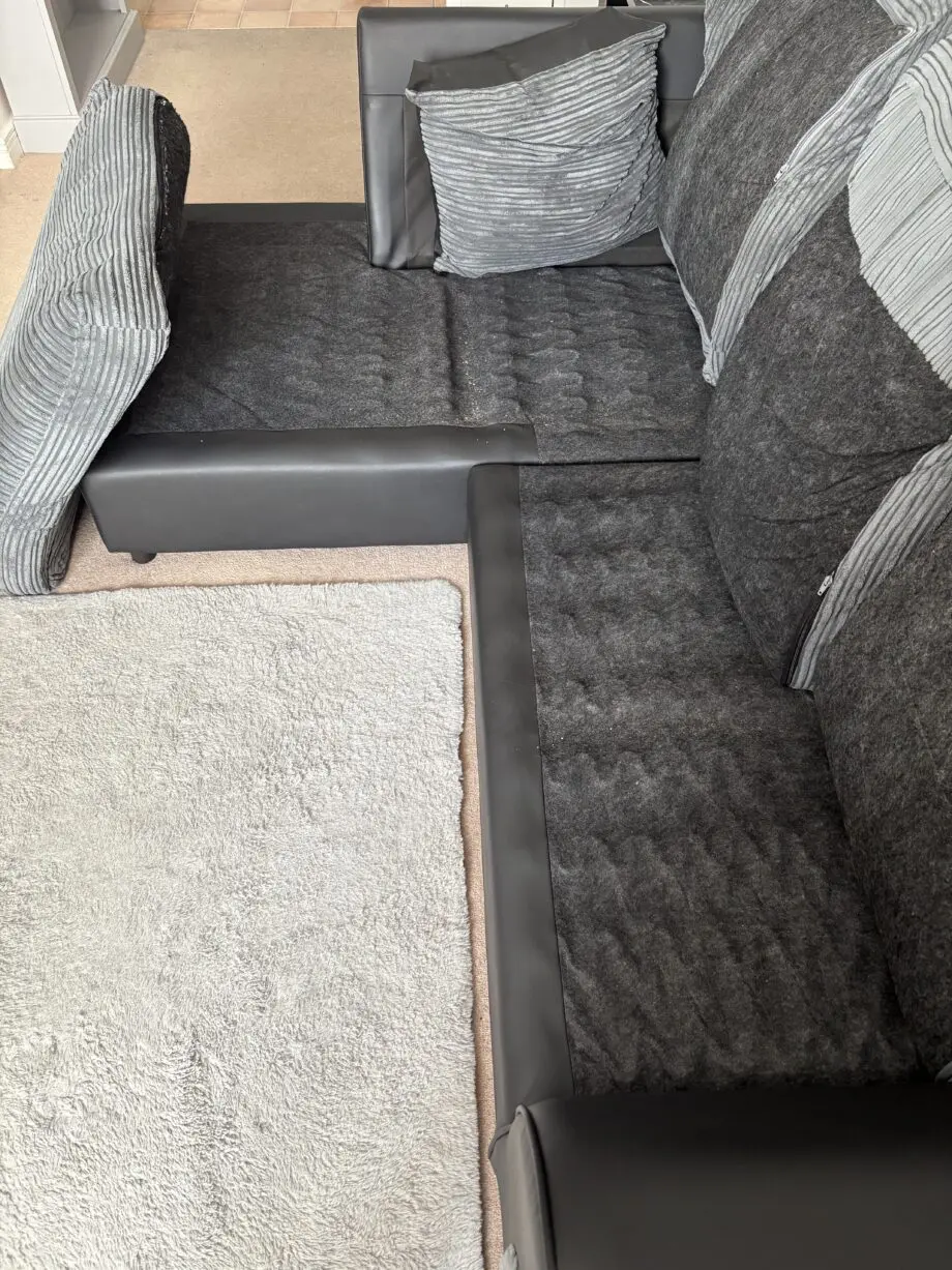 Grey and black right corner sofa
