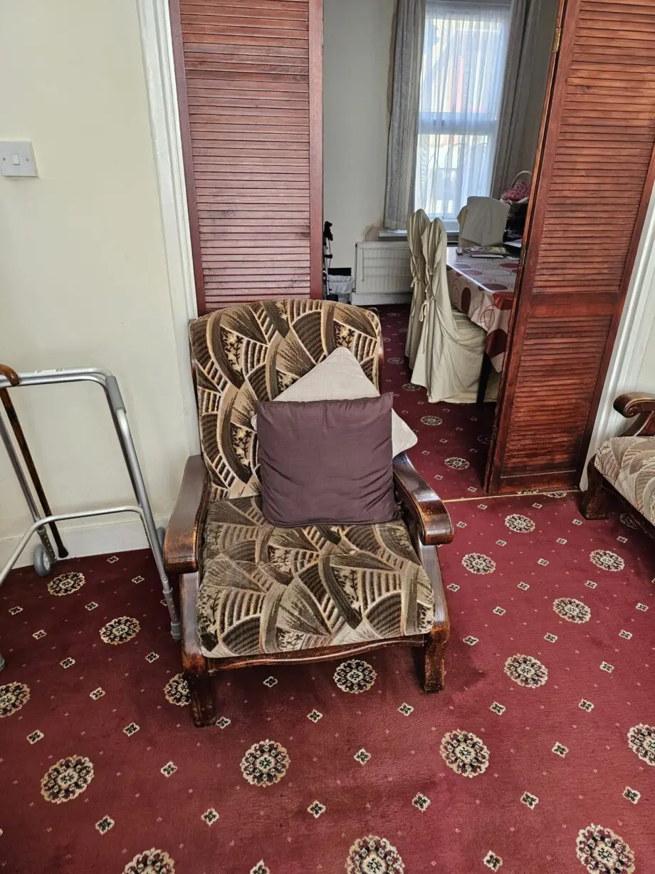 Vintage brown oak sofa set