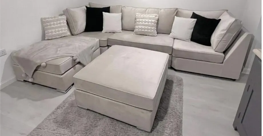 Cream u shape sofa