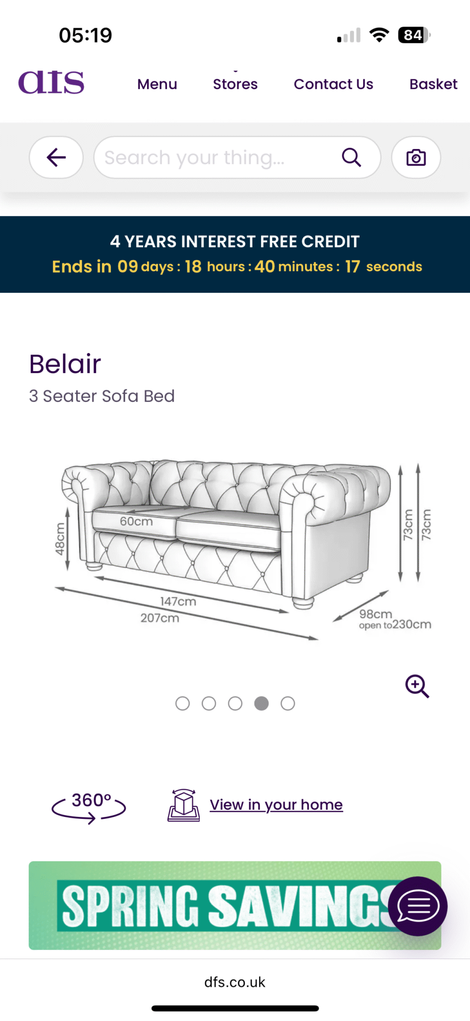 DFS Belair sofa in grey