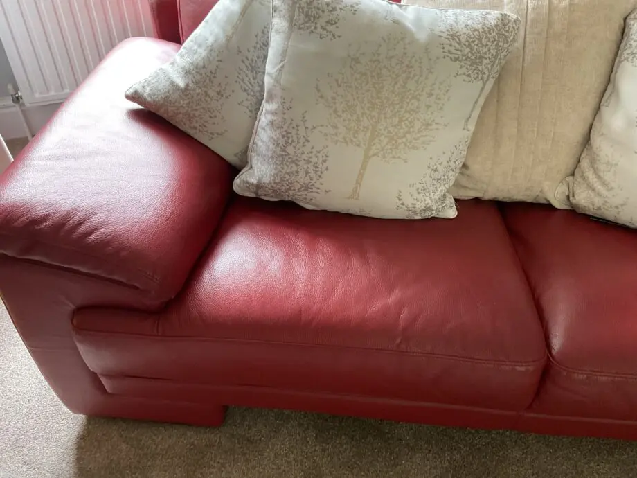 3:DFS Red Leather Sofas