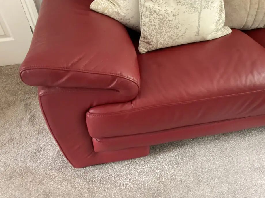 3:DFS Red Leather Sofas
