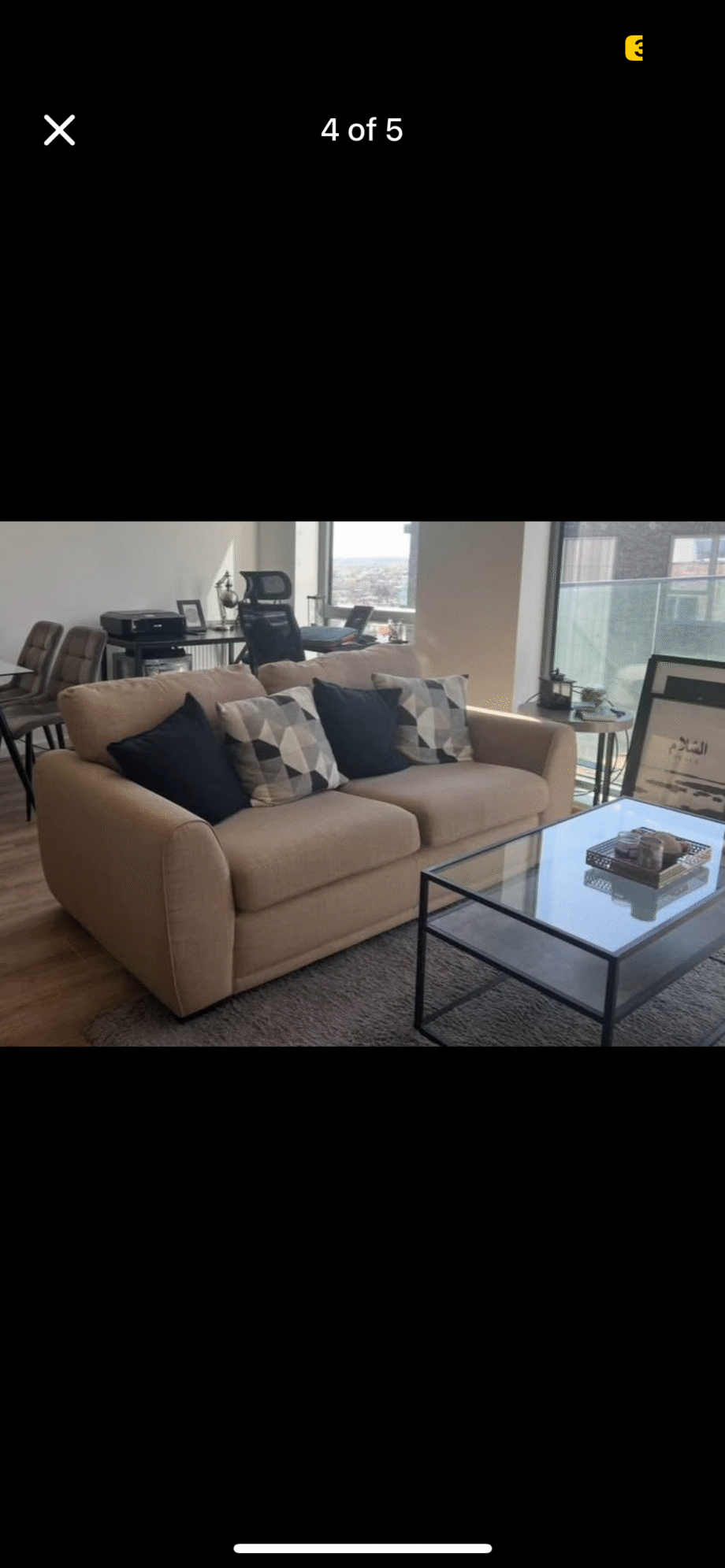 DFS Two seater sofa + 4 IKEA cushion covers