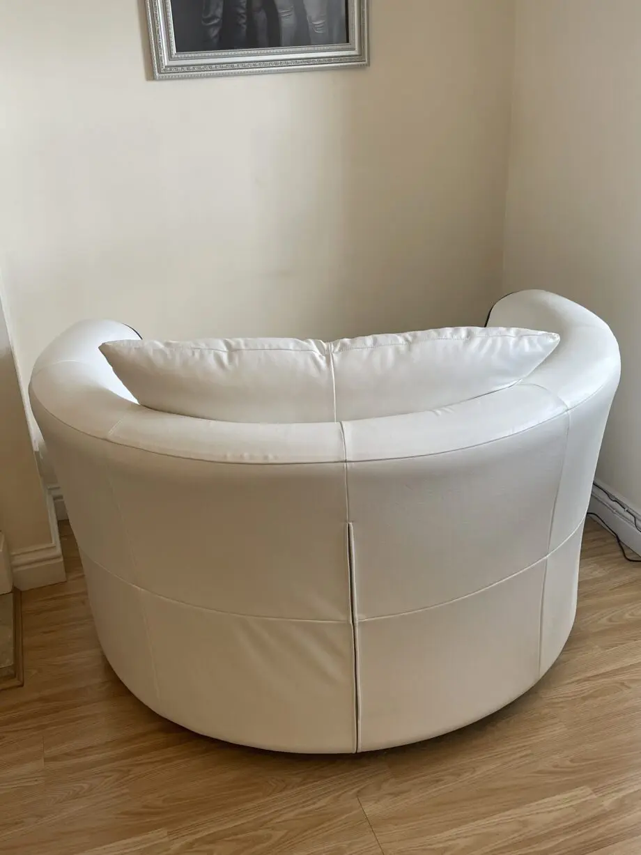 DFS White Leather Corner Sofa Set