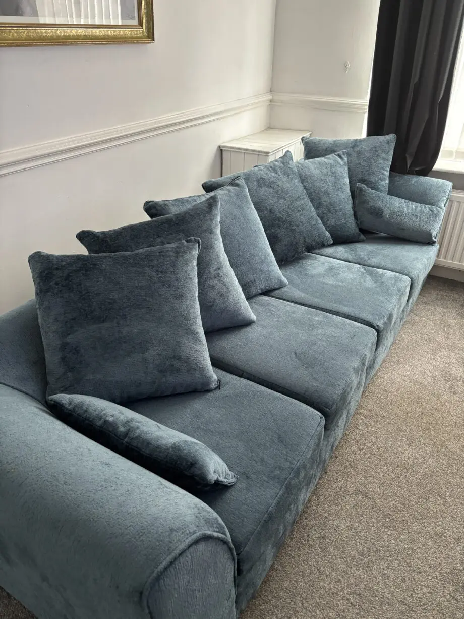 Turquoise 4 seater sofa