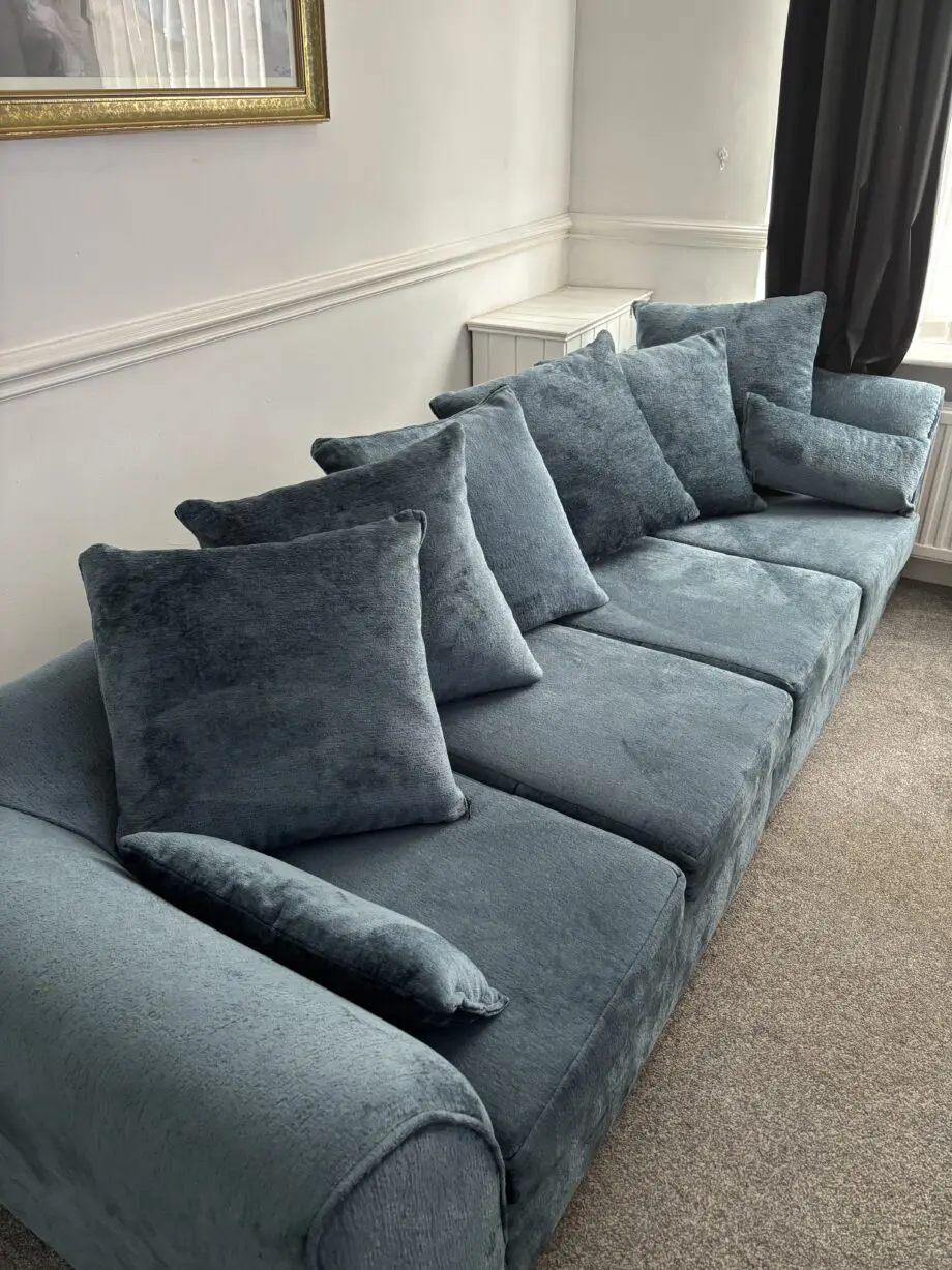 Turquoise 4 seater sofa