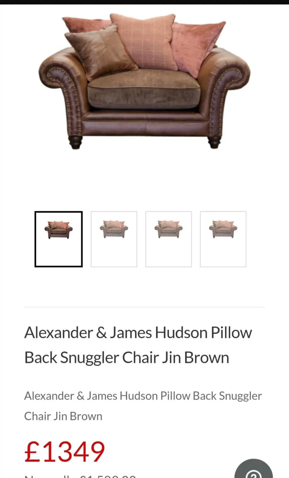 Alexander & James 3 piece sofa Jin brown