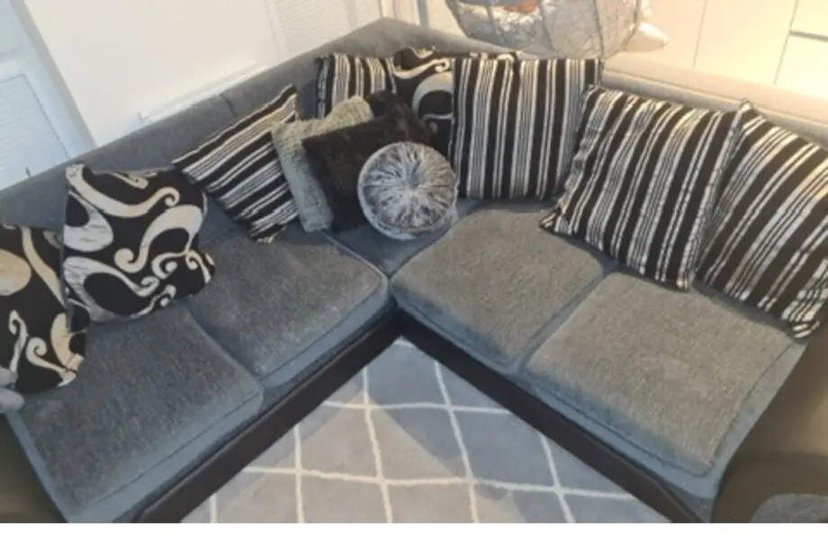 Black/Grey Corner sofa Available immediately
