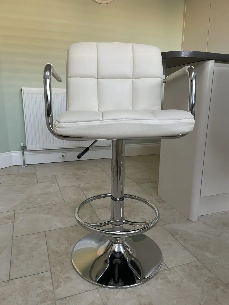 TWO Swivel Cream Bar Stools from Atlantic Shopping