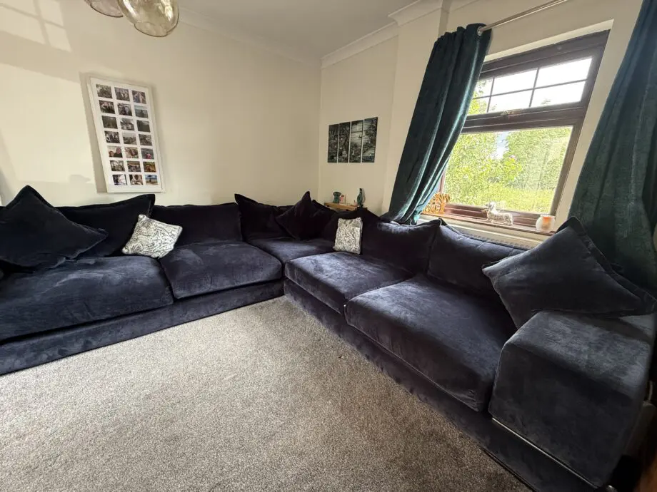 As New DFS Ted Baker Dukes Corner Sofa Navy