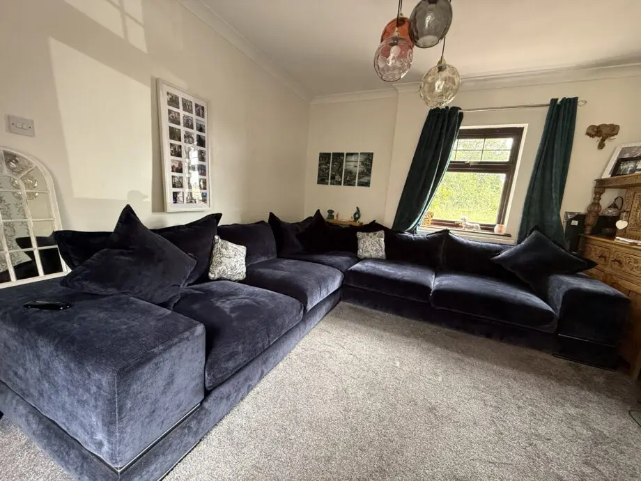 As New DFS Ted Baker Dukes Corner Sofa Navy