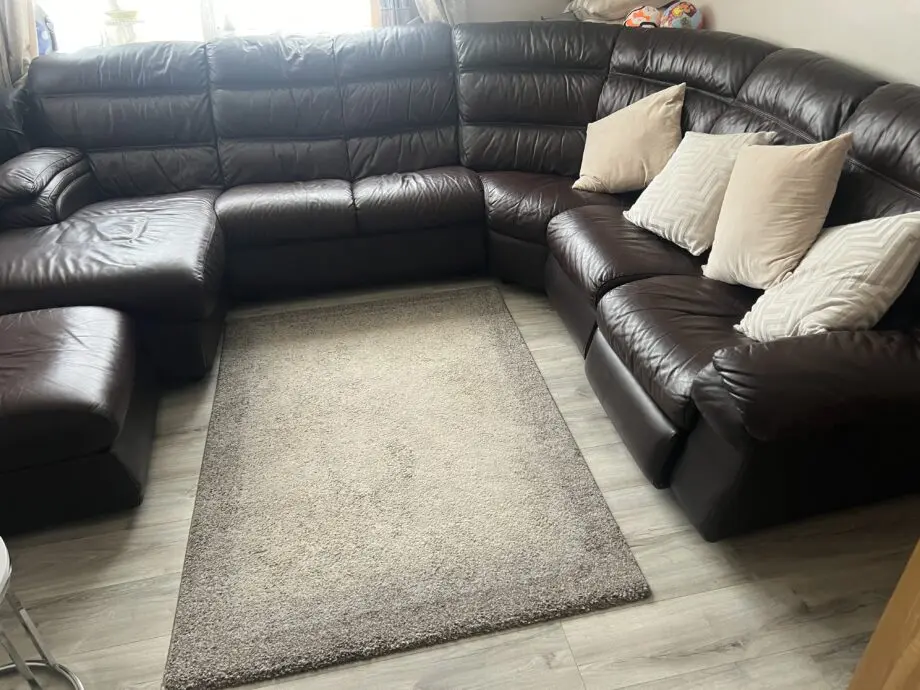 SCS brown leather corner seat