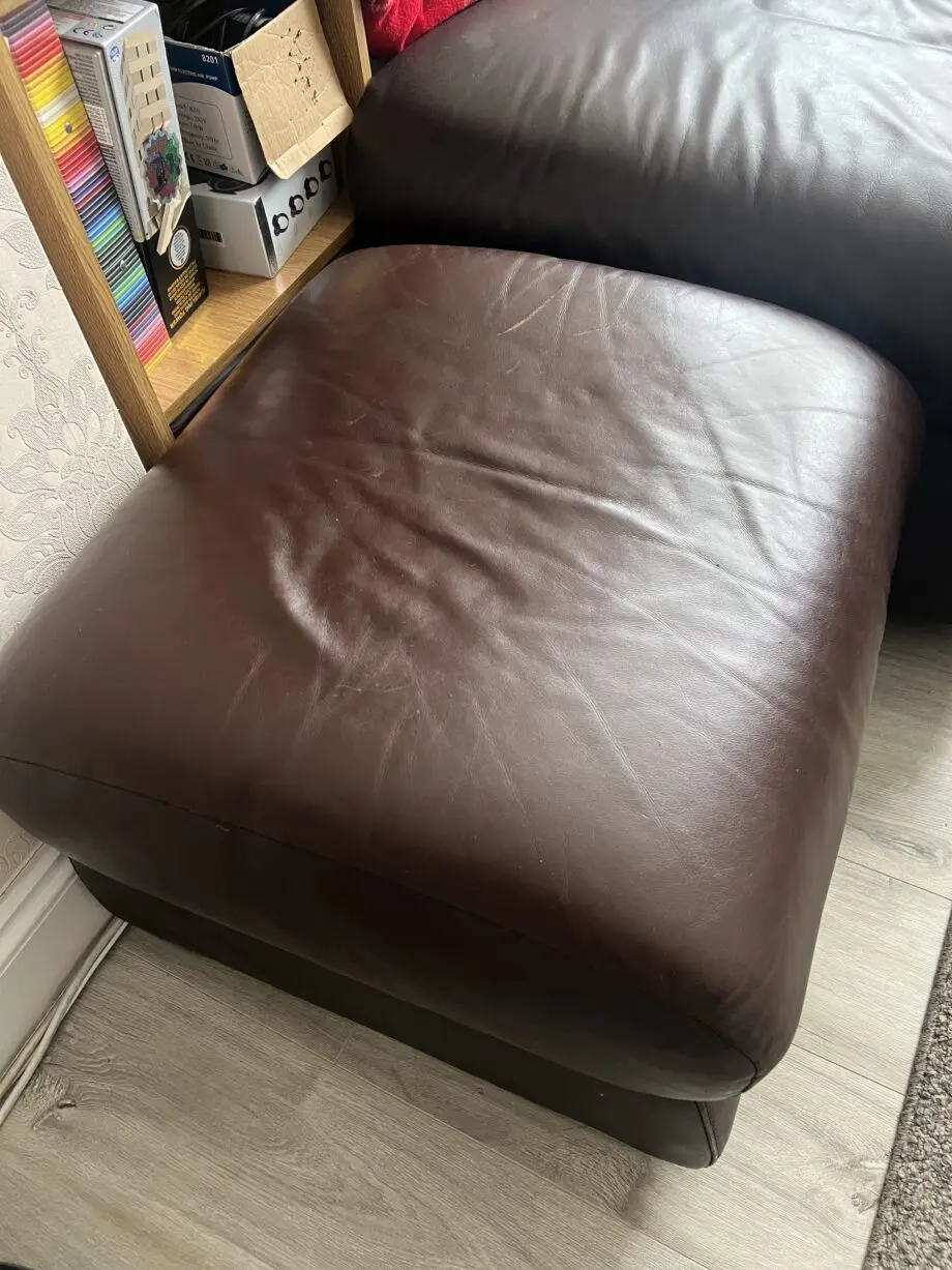 SCS brown leather corner seat