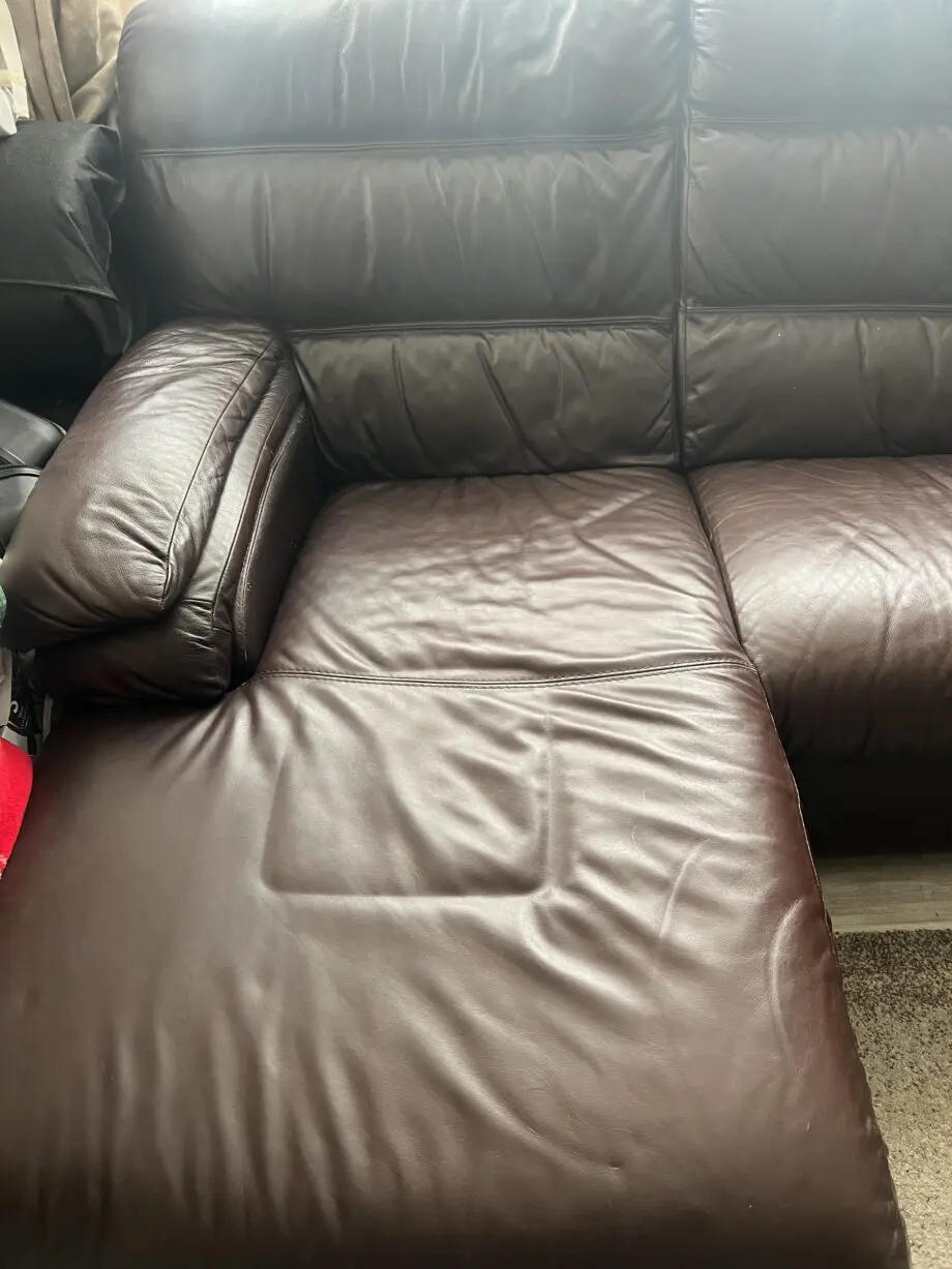 SCS brown leather corner seat