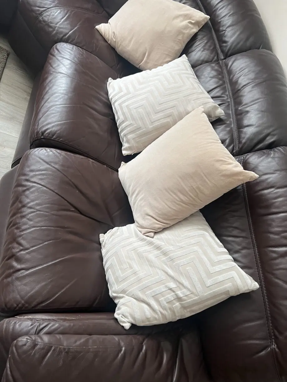 SCS brown leather corner seat