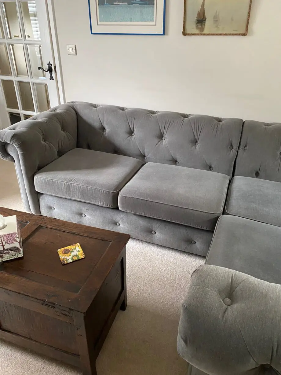 grey corner sofa very comfortable