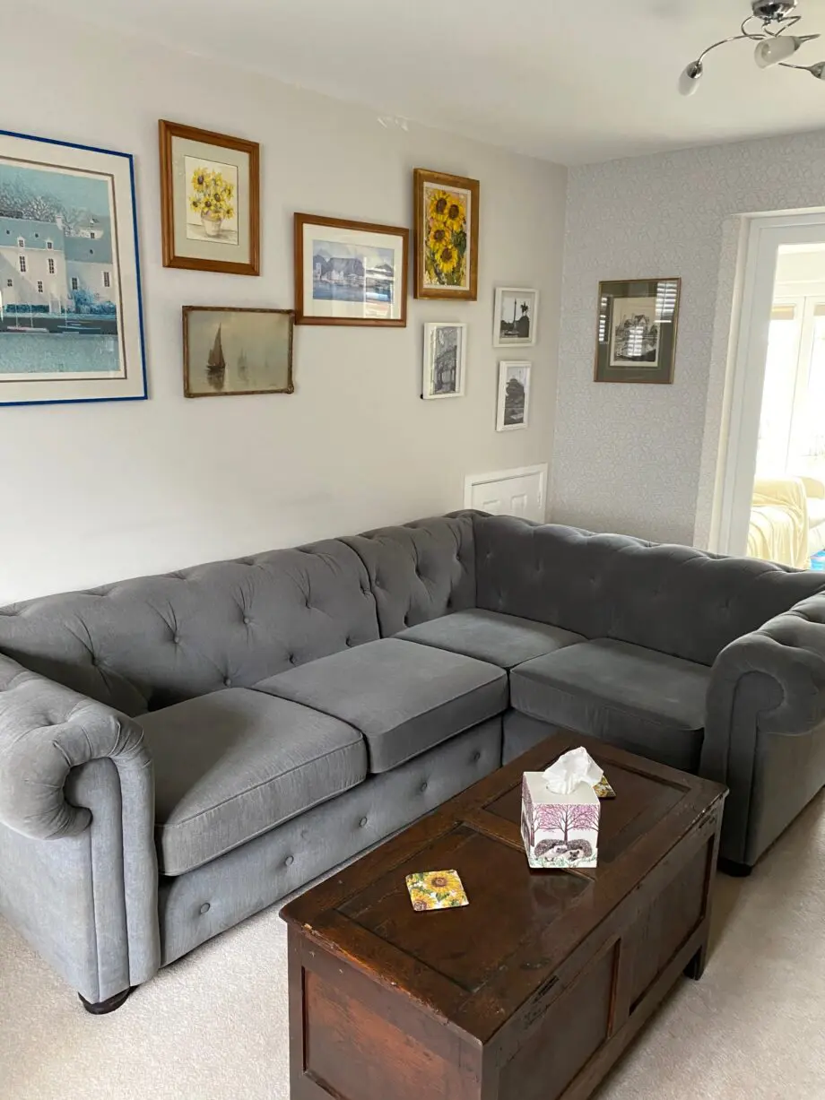 grey corner sofa very comfortable