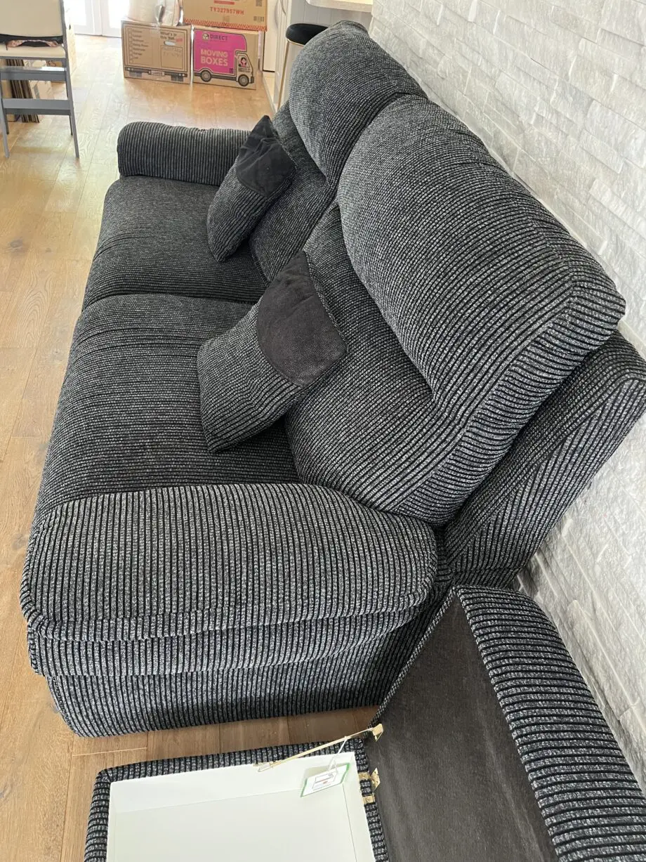 3 Seater Split Sofa La-Z-Boy UK Limited Tamla Coda Black plus Storage Footstool and 2 Cushions