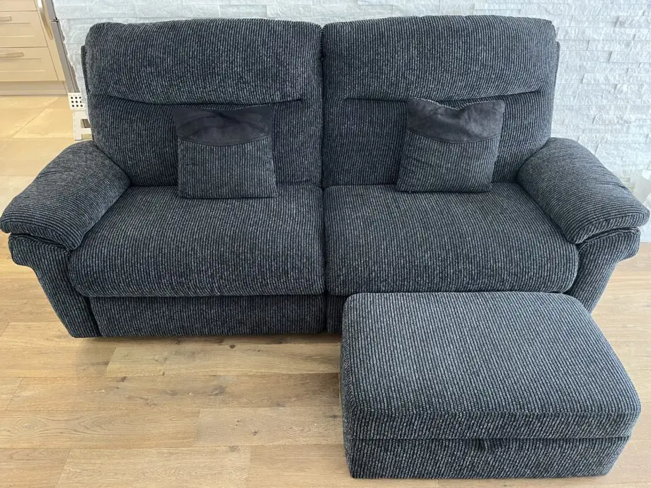 3 Seater Split Sofa La-Z-Boy UK Limited Tamla Coda Black plus Storage Footstool and 2 Cushions