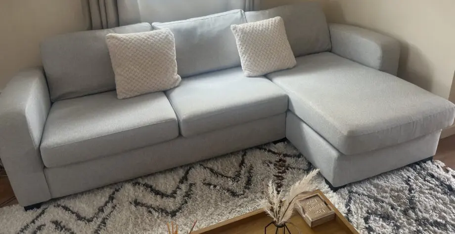 Layla silver DFS right handed Facing Chaise End 3 Seater Sofa