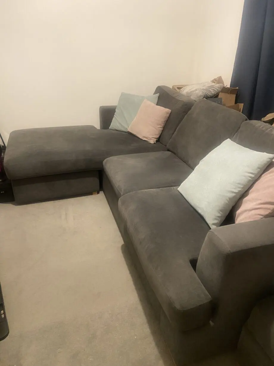 DFS Freya 4 Seater Lounger in Grey + Storage Footstool