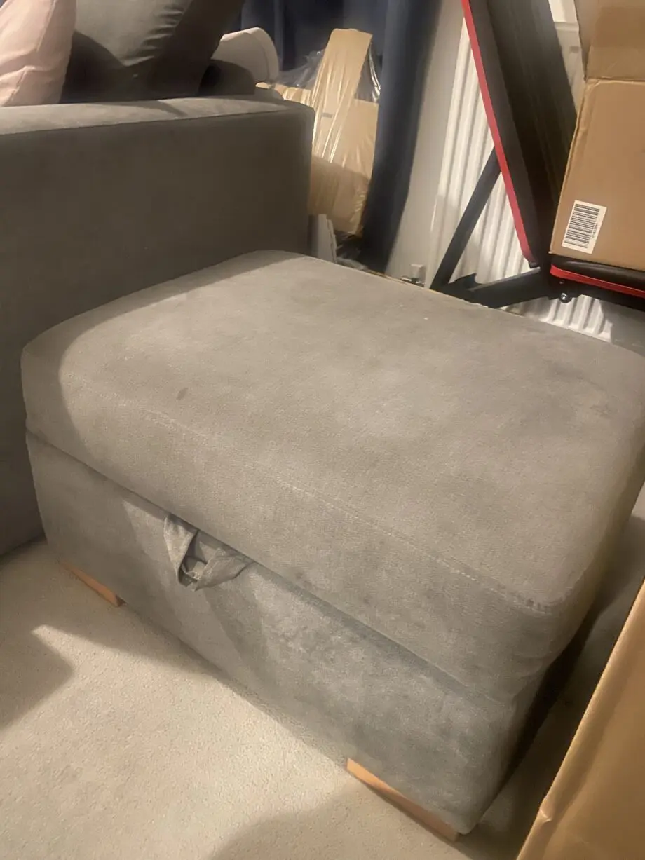 DFS Freya 4 Seater Lounger in Grey + Storage Footstool