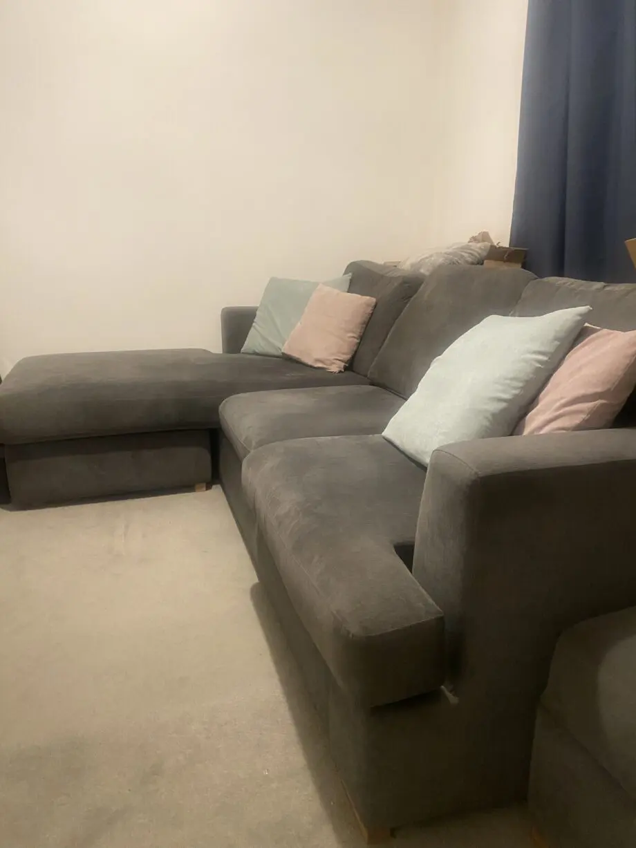 DFS Freya 4 Seater Lounger in Grey + Storage Footstool