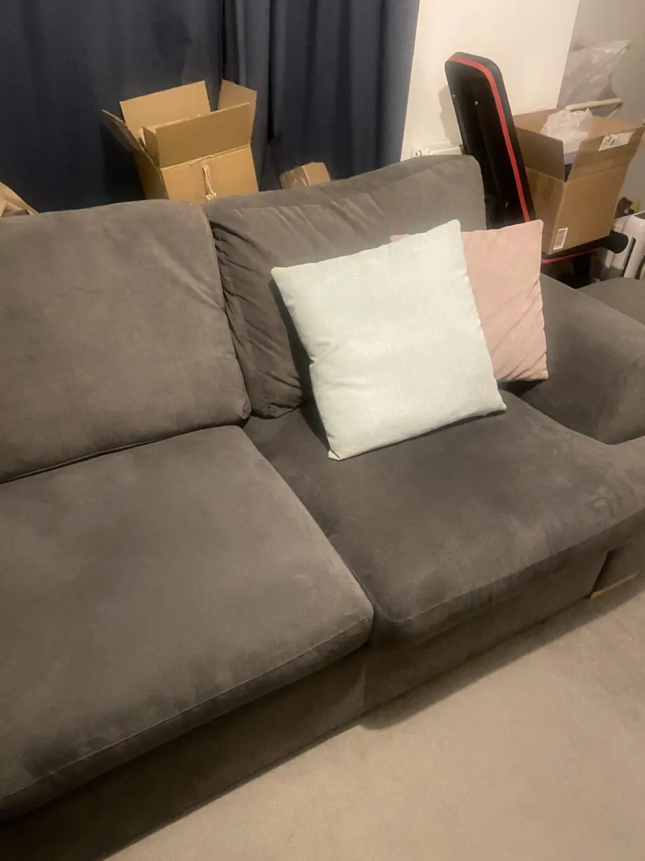 DFS Freya 4 Seater Lounger in Grey + Storage Footstool