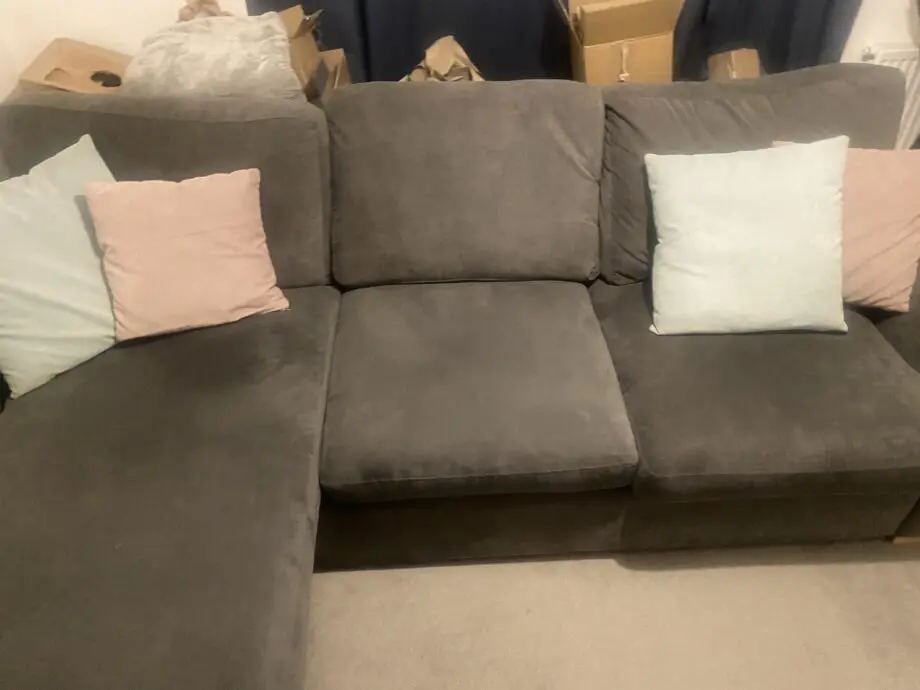 DFS Freya 4 Seater Lounger in Grey + Storage Footstool