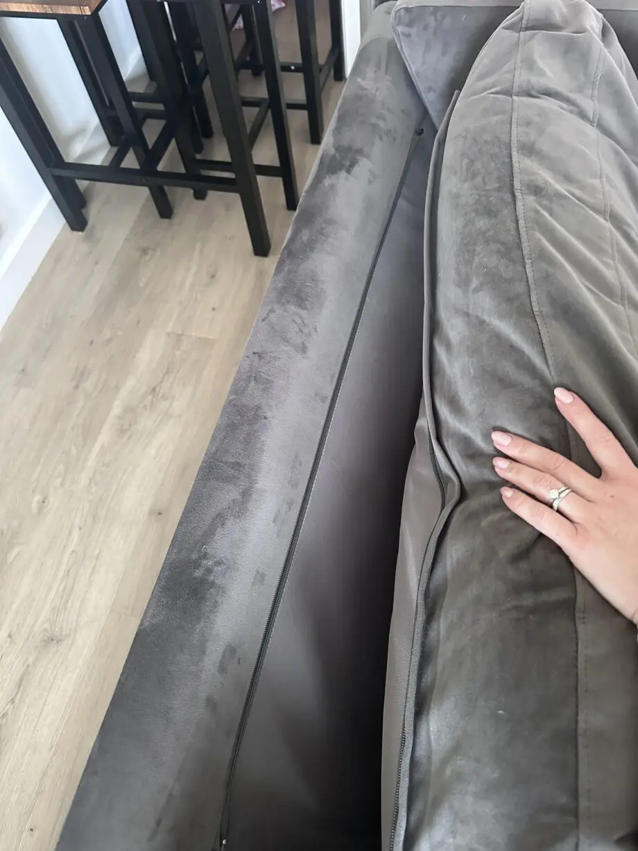 DFS Grey chaise lounge corner sofa