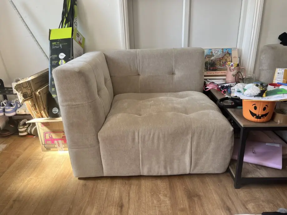 Dunelm squish tonal chenille right had facing corner modular piece