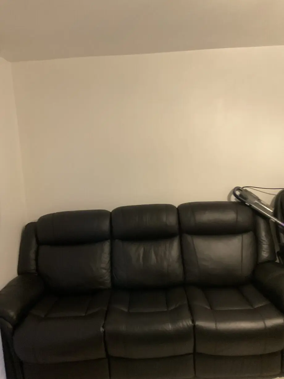 DFS Black leather sofa
