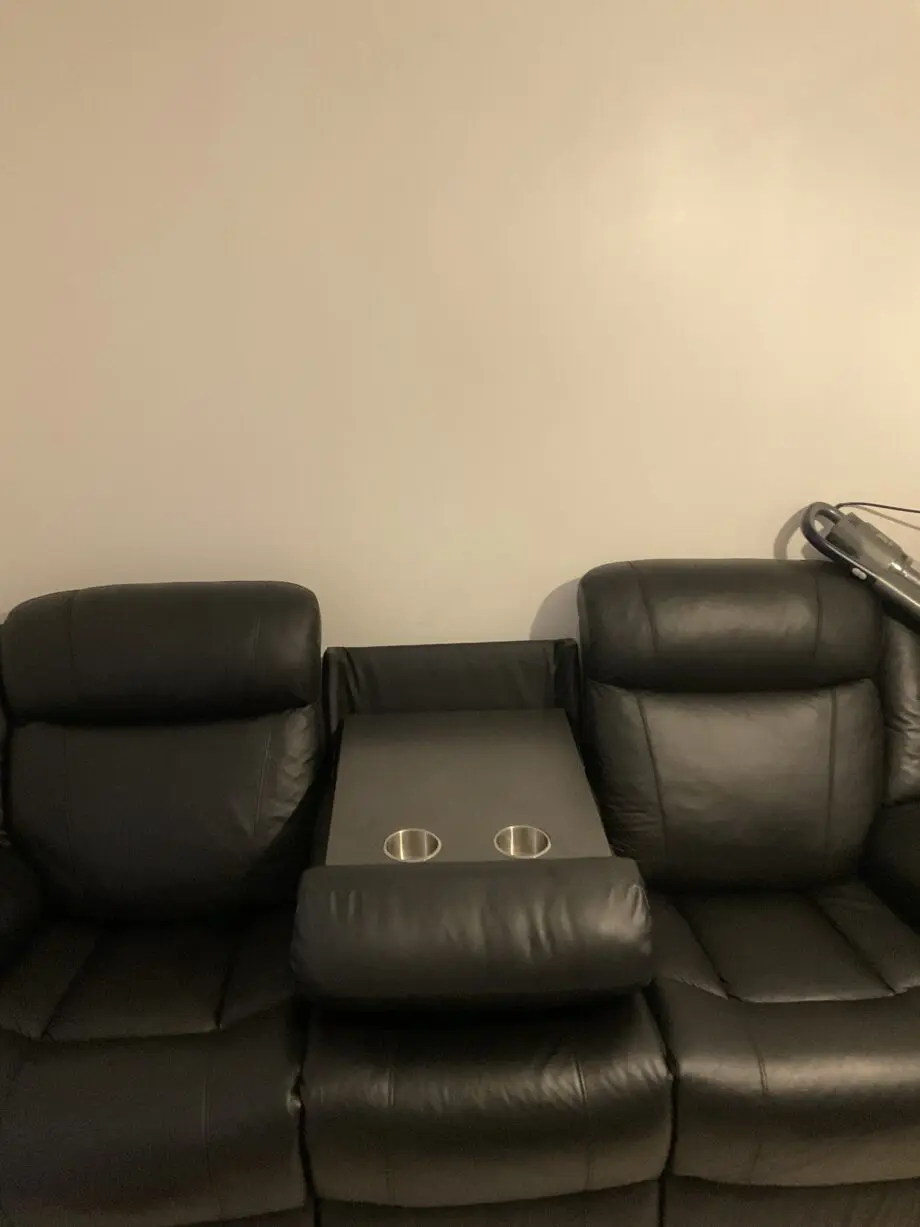 DFS Black leather sofa