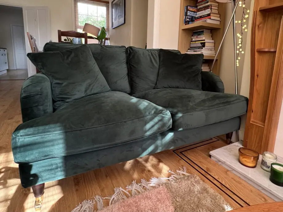 Furniture 123, Dark Green Velvet 2 Seater Sofa - Payton