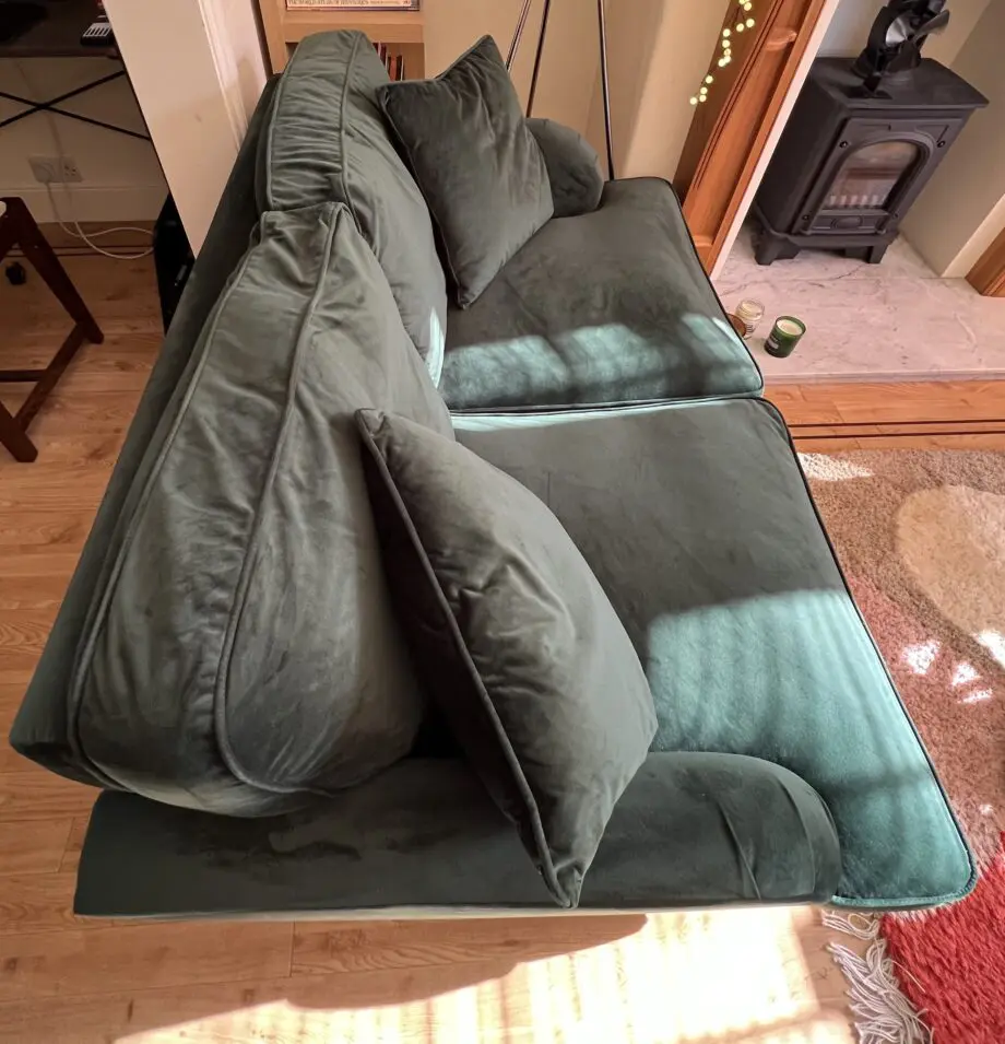 Furniture 123, Dark Green Velvet 2 Seater Sofa - Payton