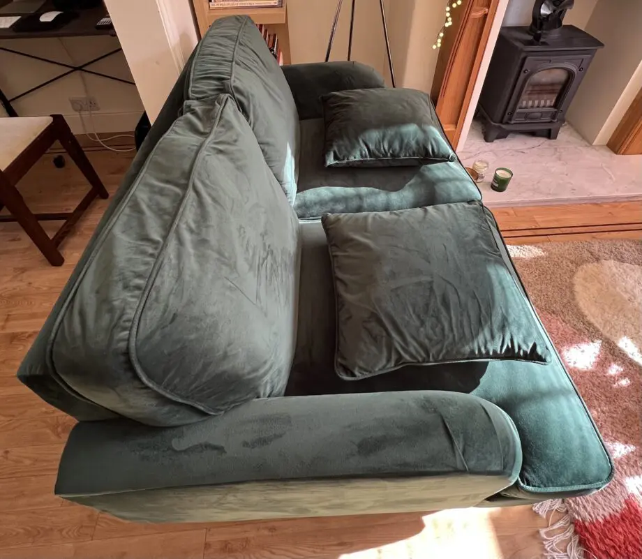 Furniture 123, Dark Green Velvet 2 Seater Sofa - Payton